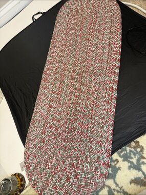 Woven Chevron Table Runner in Red, Green & White Xmas vibes